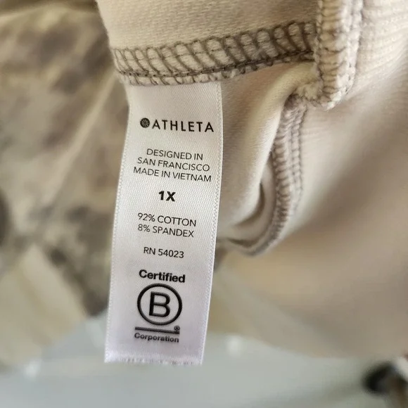 Athleta Farallon Sweatshirt 1X Inversion Gray White Tie Dye Crew Neck Pullover - Picture 9 of 11